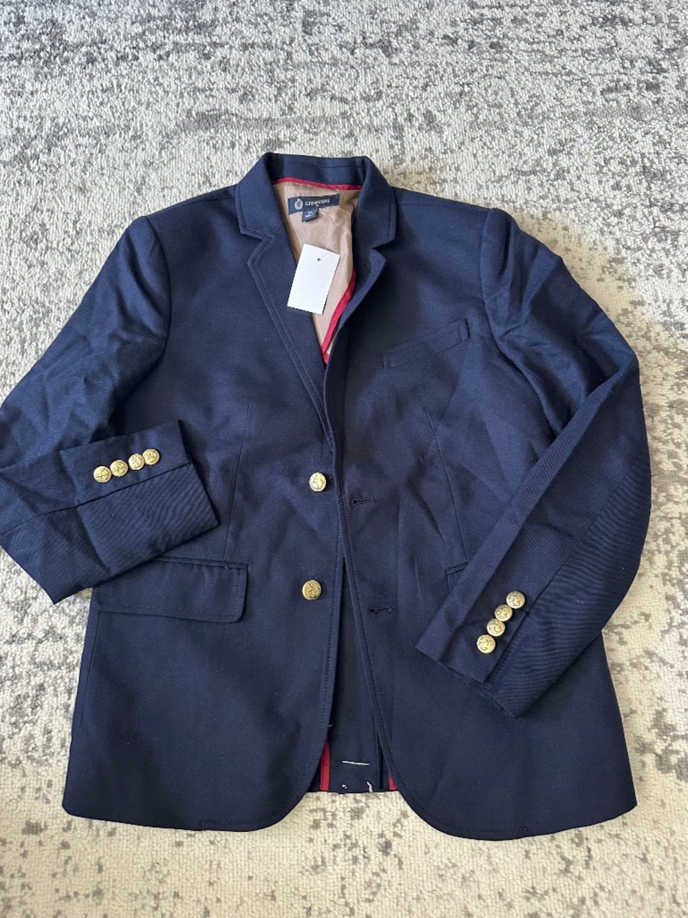 Crewcuts Navy Brass Button Blazer Kids Size 12 Classic Dress Sport Coat NWT